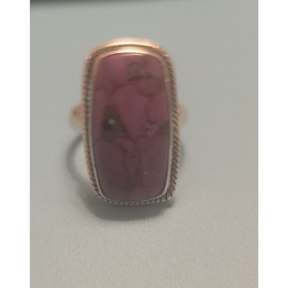 Purple and copper turquoise ring in sterling silver - Picture 5 of 9